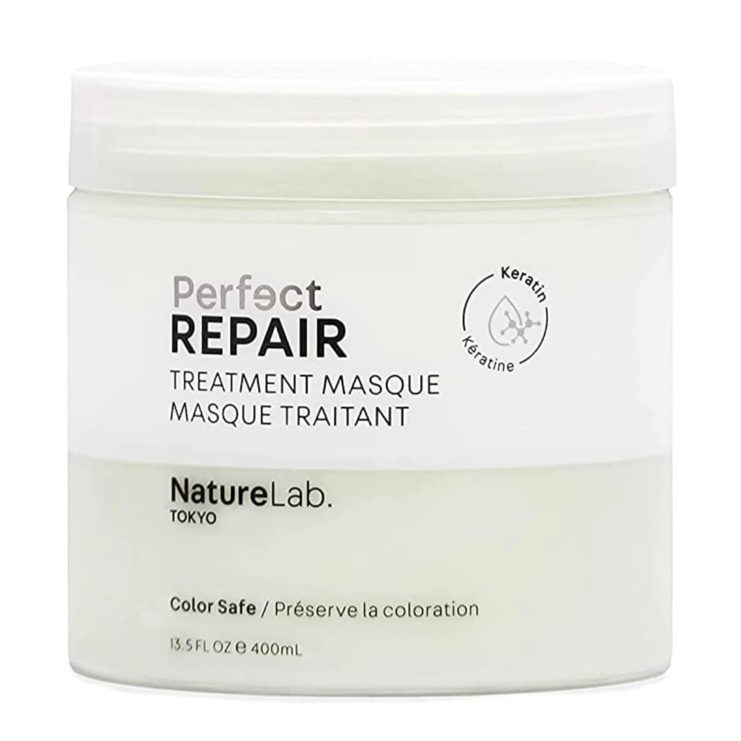 NATURELAB. TOKYO Perfect Repair Treatment Masque Jumbo Size: Heat and Color Protection Hair Mask Treatment to Strengthen and Repair Dull Damaged Brittle Hair I 13.5 FL OZ / 400ml ($38 Value)