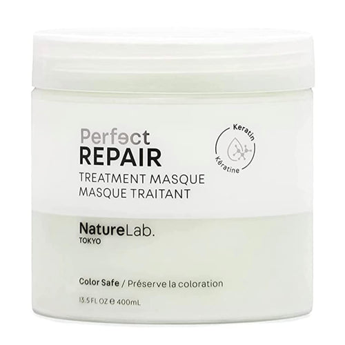 NATURELAB. TOKYO Perfect Repair Treatment Masque Jumbo Size: Heat and Color Protection Hair Mask Treatment to Strengthen and Repair Dull Damaged Brittle Hair I 13.5 FL OZ / 400ml ($38 Value)